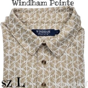 NWT Men's Polo Shirt L Soft Tan Brown Palm Leaf